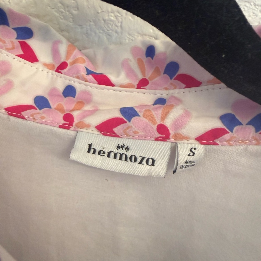 Hermoza Embroidered 100% Cotton Shirt Multi- Floral Cross Stitch Dress  S-Small - Picture 12 of 17